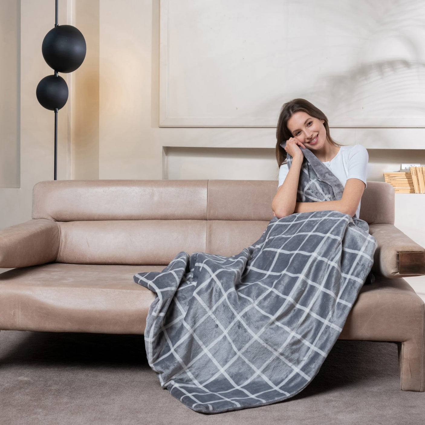 IMETEC CaldoPlaid Adapto Velvet Square cm 150x95