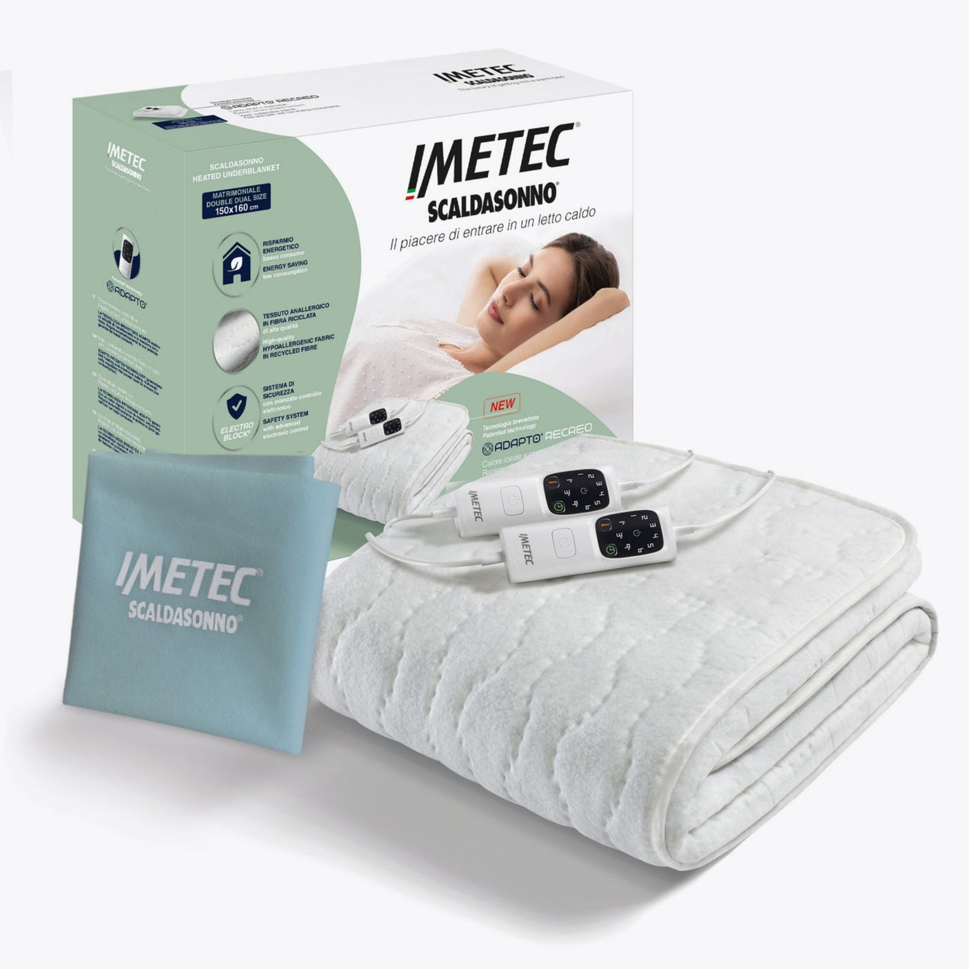 IMETEC Scaldasonno Adapto Recreo in fibra anallergica riciclata matrimoniale