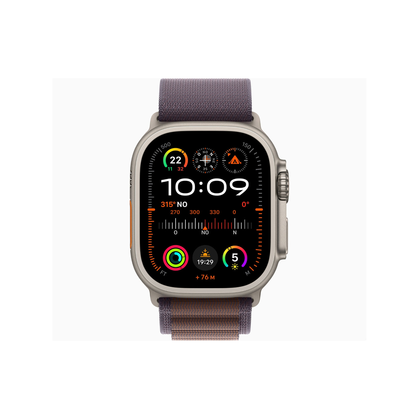 APPLE Watch Ultra 2 GPS + Cellular, Cassa 49 mm in titanio con Alpine Loop indaco - Medium