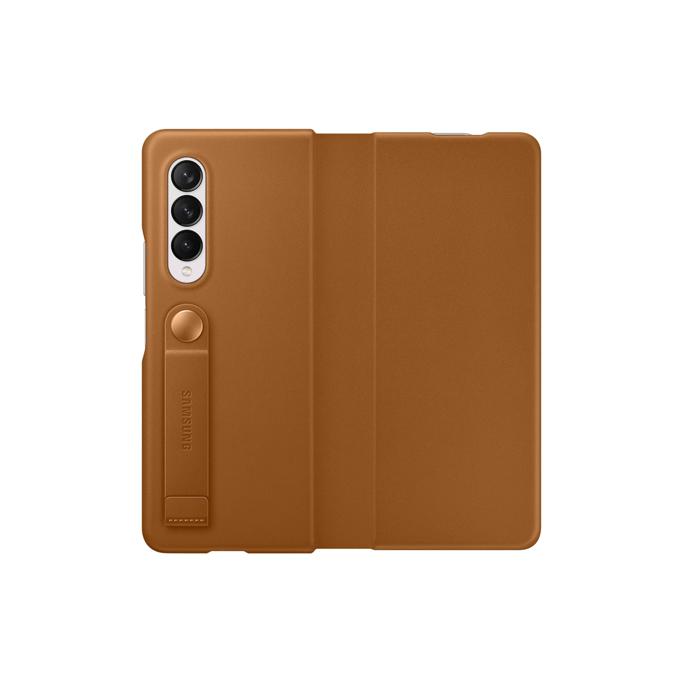 SAMSUNG Galaxy Z Fold3 Leather Flip Cover Camel