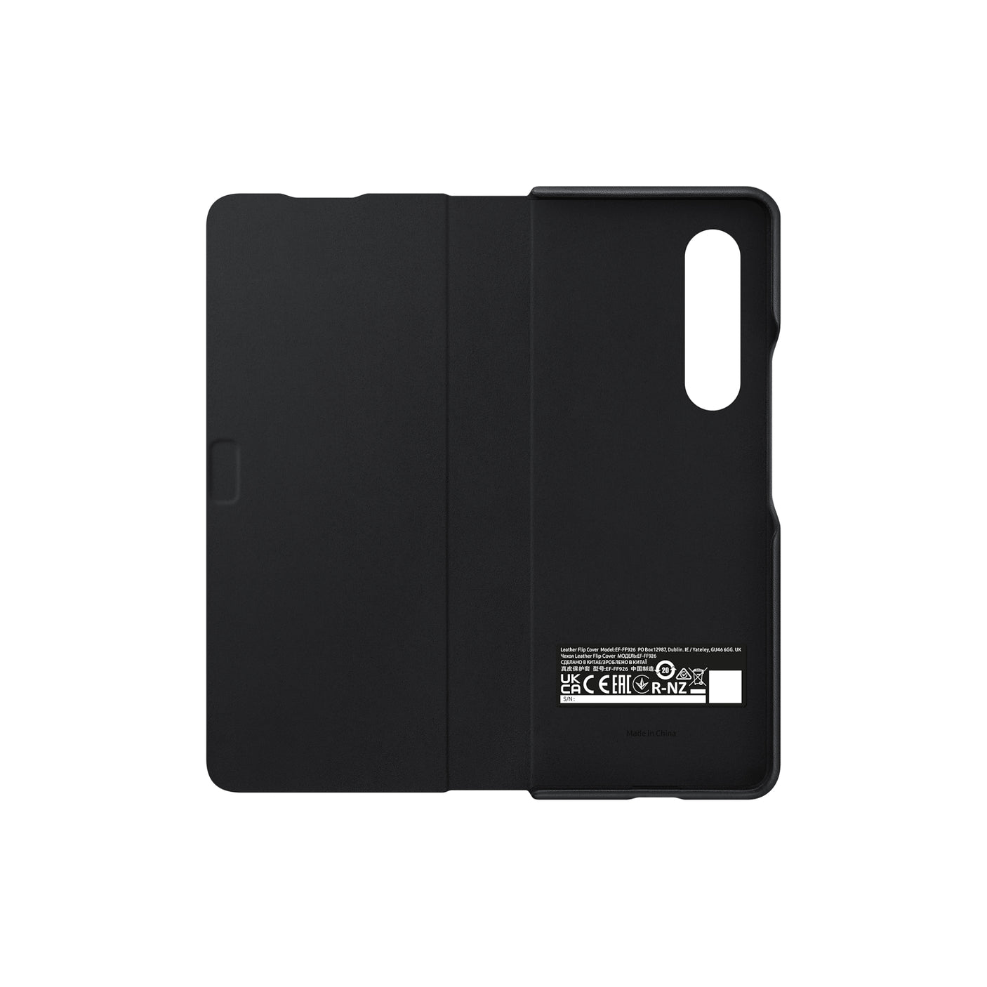 SAMSUNG Galaxy Z Fold3 Leather Flip Cover Black