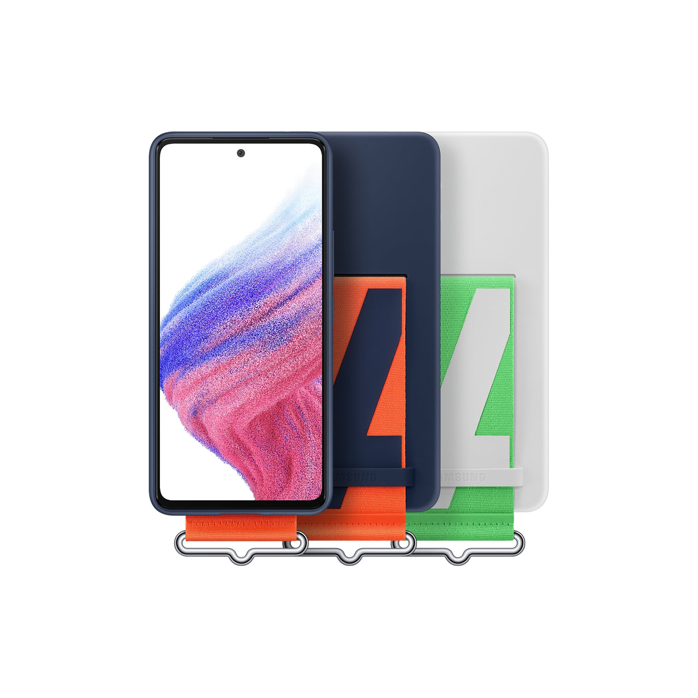 SAMSUNG Galaxy A53 5G Silicone Cover with Strap Navy