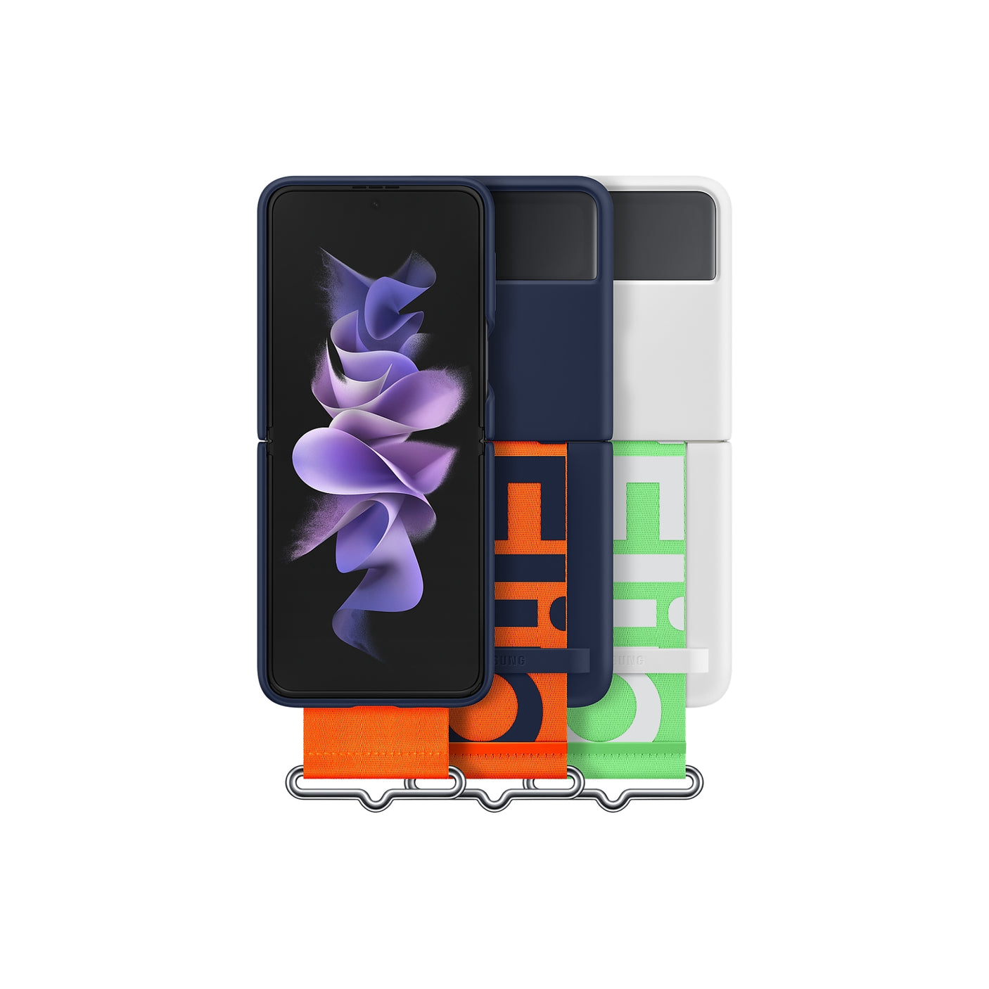 SAMSUNG Galaxy Z Flip3 5G Silicone Cover con Strap White