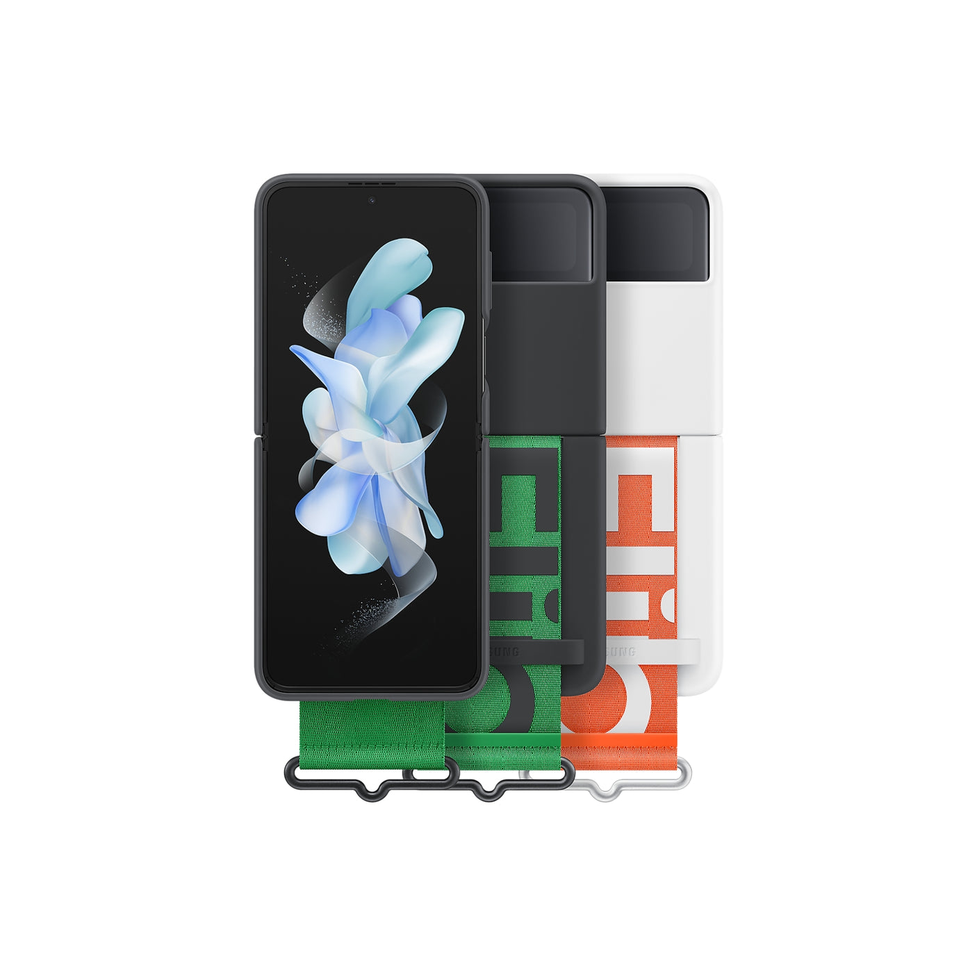 SAMSUNG Galaxy Z Flip4 Silicone Cover with Strap White