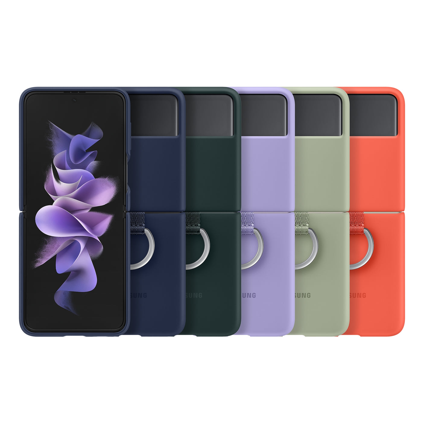 SAMSUNG Galaxy Z Flip3 5G Silicone Cover with Ring Navy