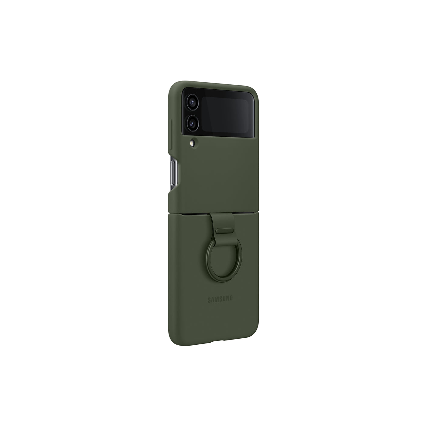 SAMSUNG Galaxy Z Flip4 Silicone Cover with Ring Khaki