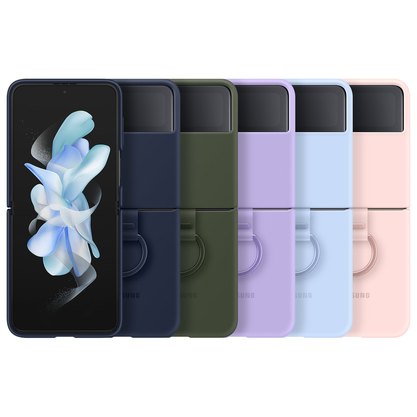 SAMSUNG Galaxy Z Flip4 Silicone Cover with Ring Borapurple