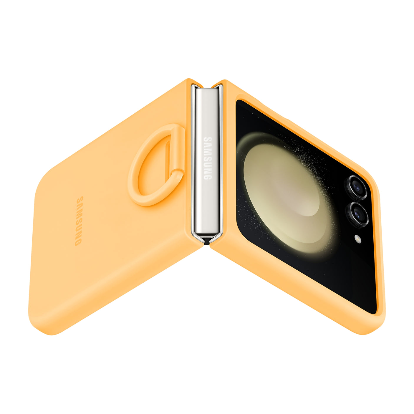 SAMSUNG Galaxy Z Flip5 Silicone Case with Ring Apricot