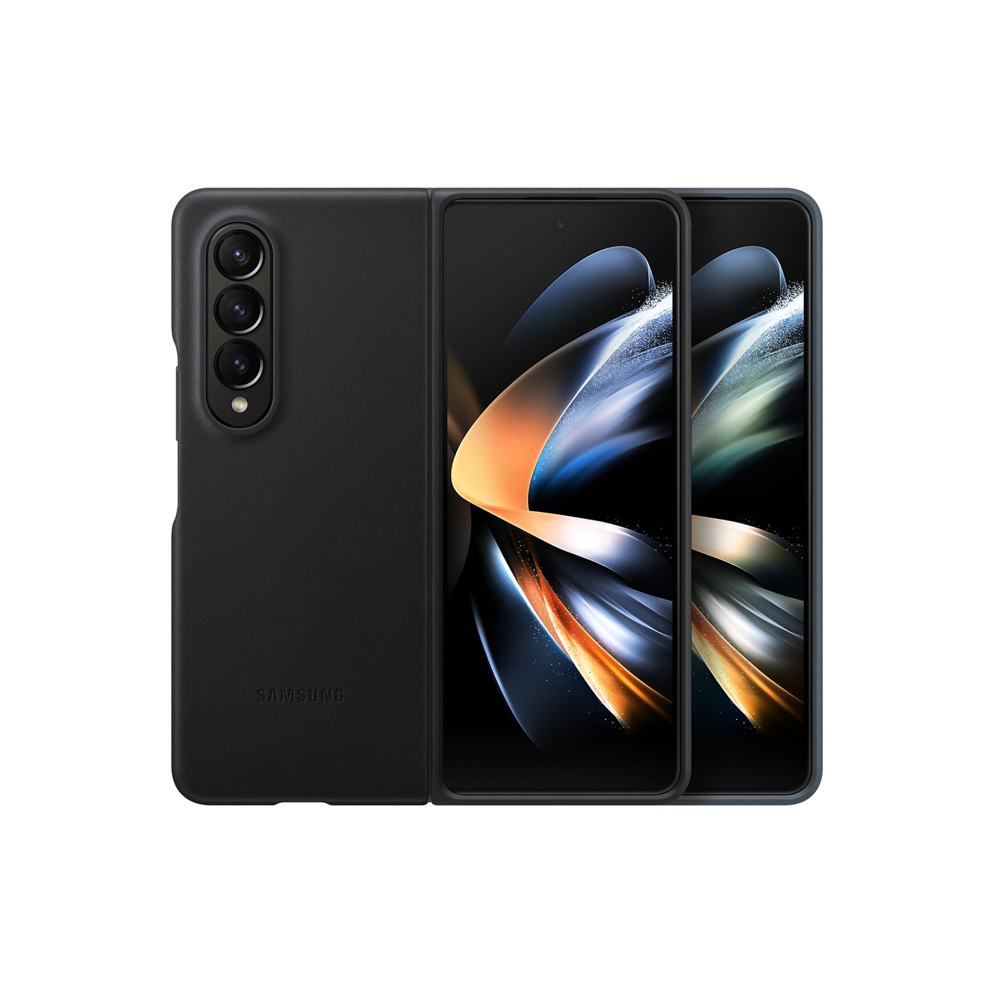 SAMSUNG Galaxy Z Fold4 Leather Cover Black