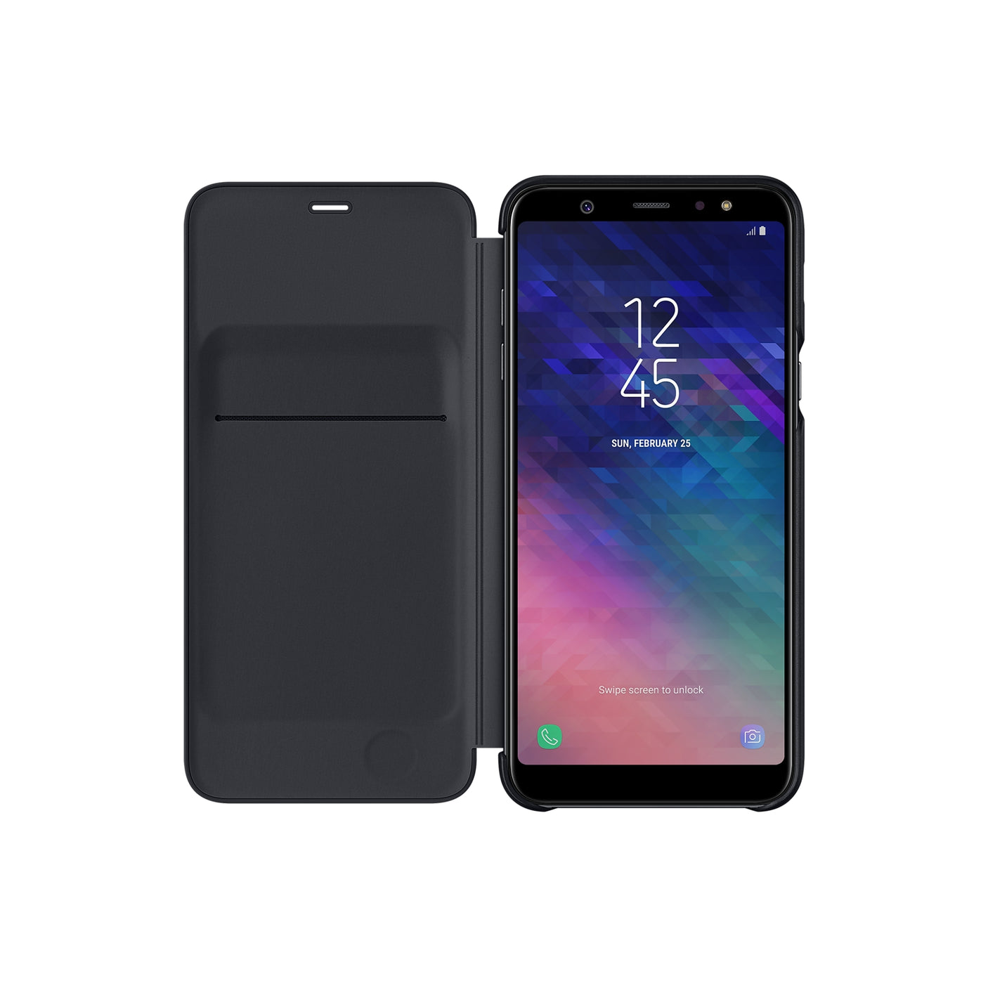 SAMSUNG Galaxy A6+ Wallet Cover Black