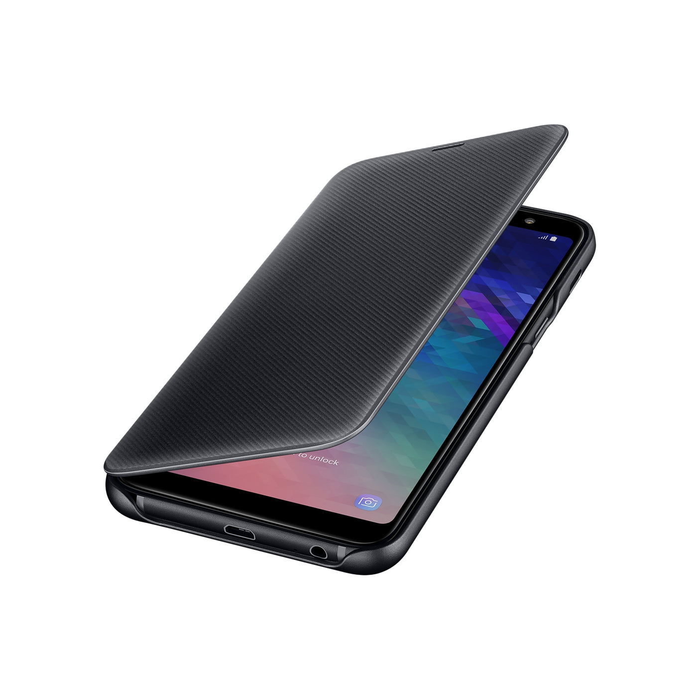 SAMSUNG Galaxy A6+ Wallet Cover Black