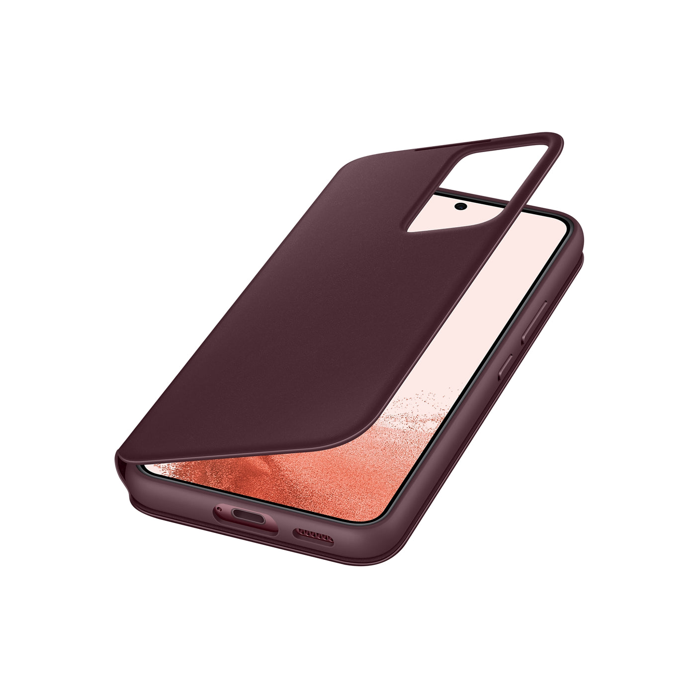 SAMSUNG Galaxy S22 Smart Clear View Cover Burgundy