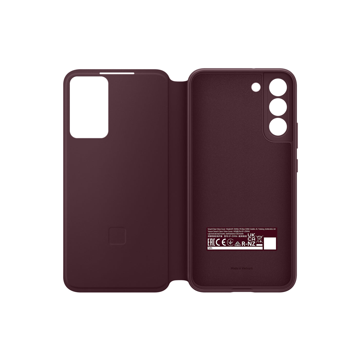 SAMSUNG Galaxy S22+ Smart Clear View Cover Burgundy