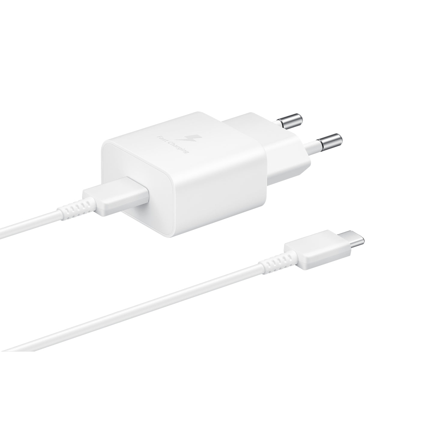 SAMSUNG Caricabatterie Fast Charging (15W) con cavo da USB Type-C a USB Type-C White