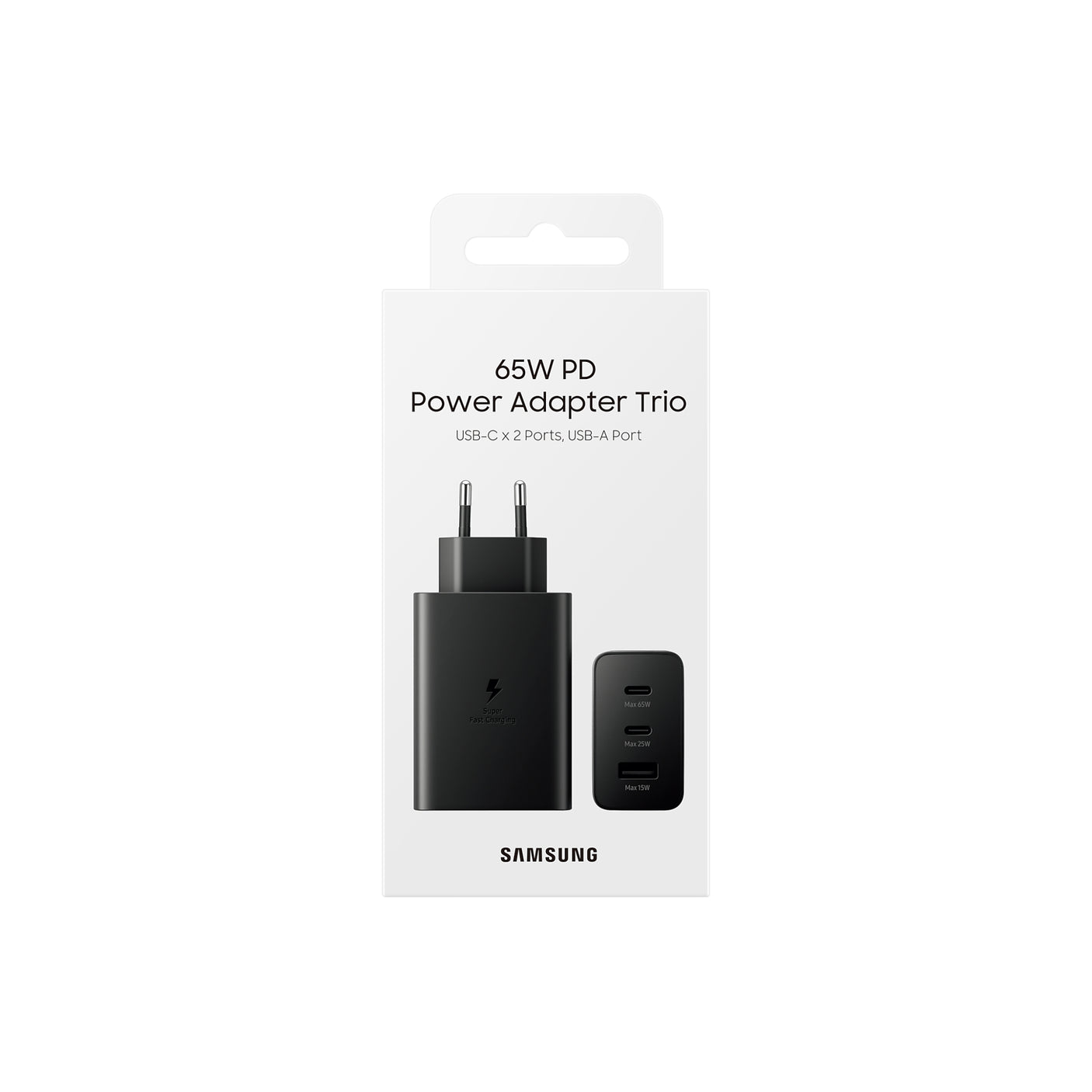 SAMSUNG Caricabatterie Super Fast Charging (65W) TRIO Black