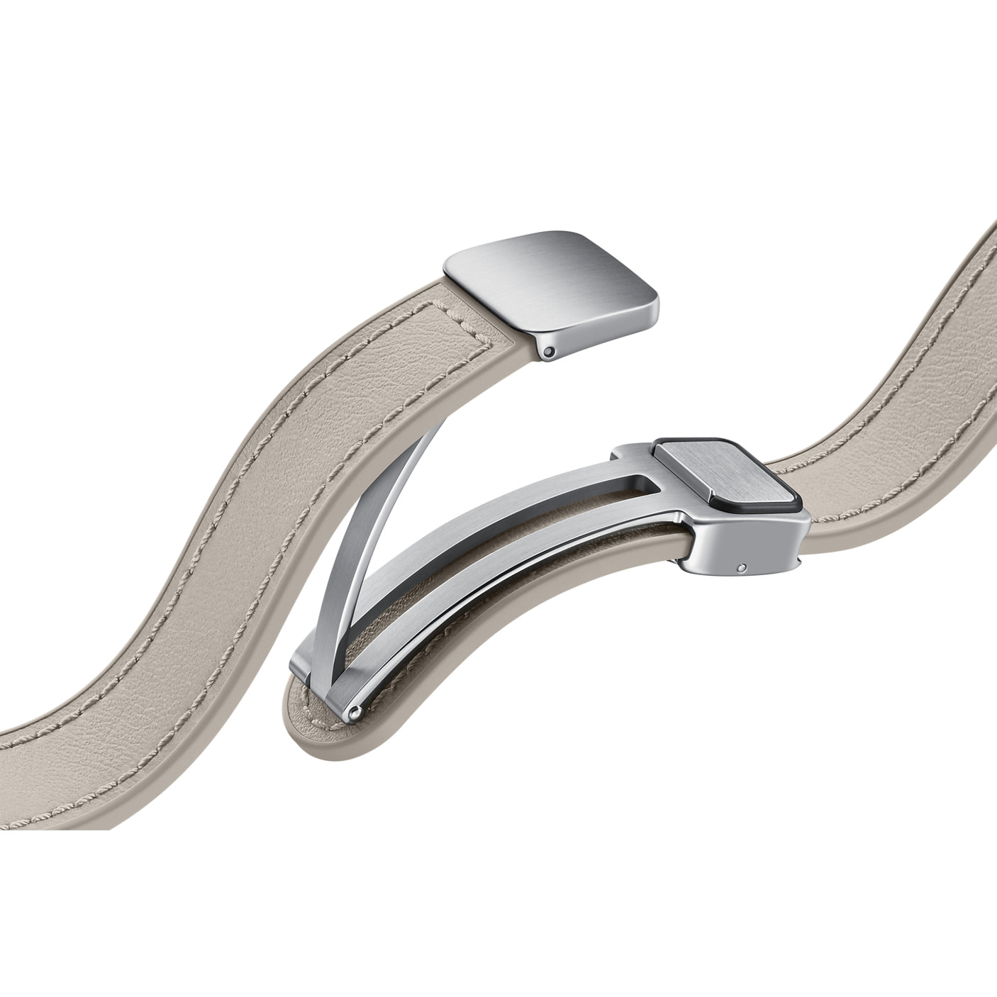 SAMSUNG Galaxy Watch6 D-Buckle Hybrid Eco-Leather Band Slim (S/M) Etoupe