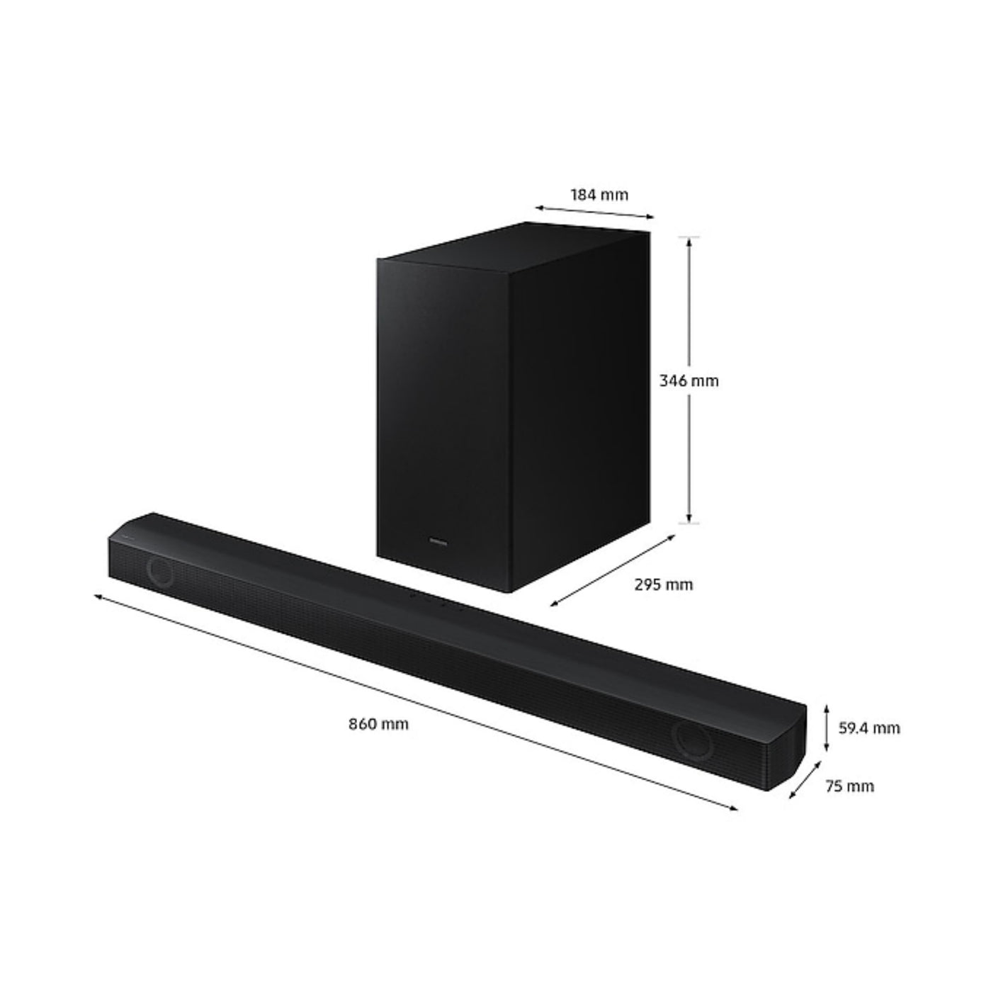 SAMSUNG Soundbar HW-B550 2.1 Ch Black