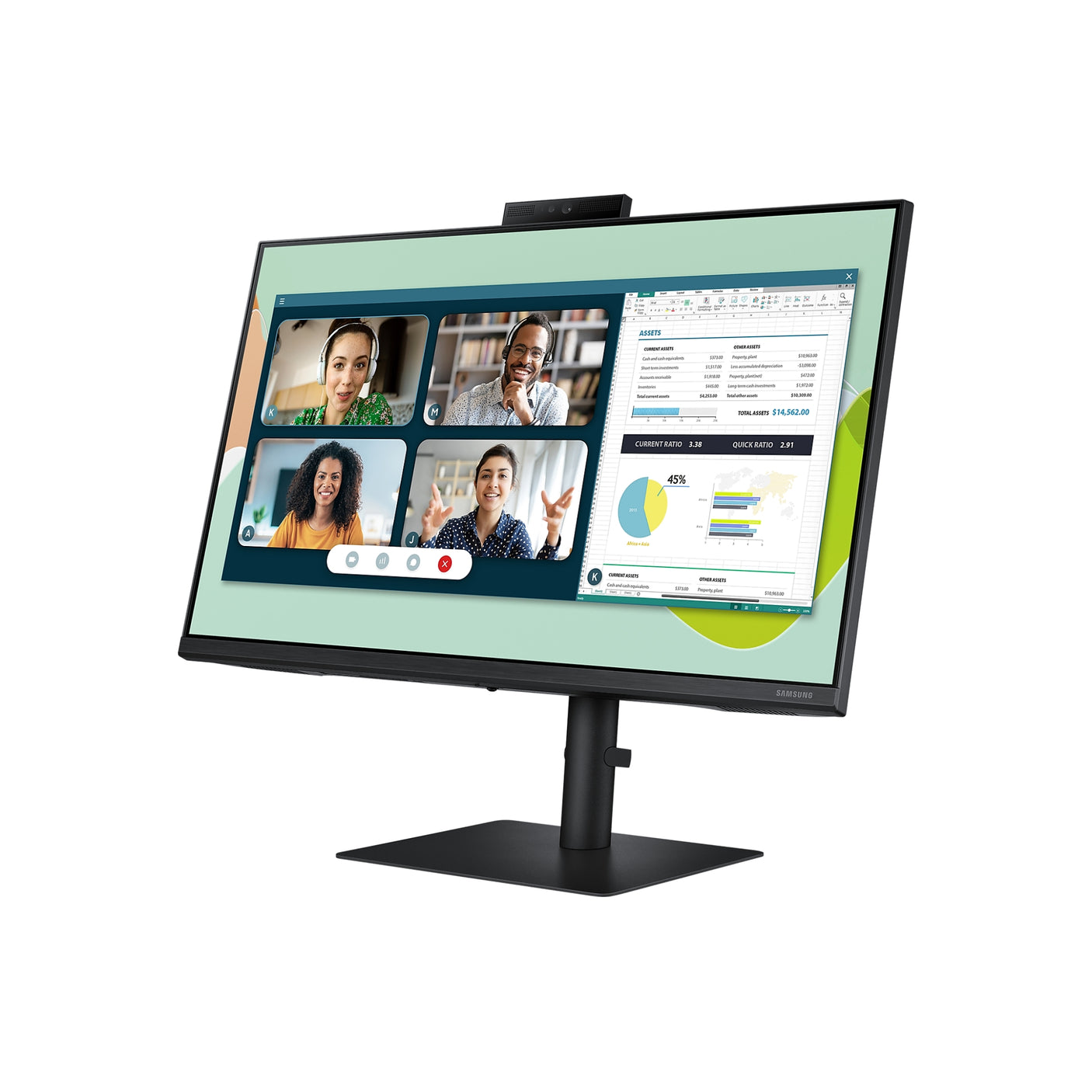 SAMSUNG Webcam Monitor Serie S40VA da 24" Full HD Flat