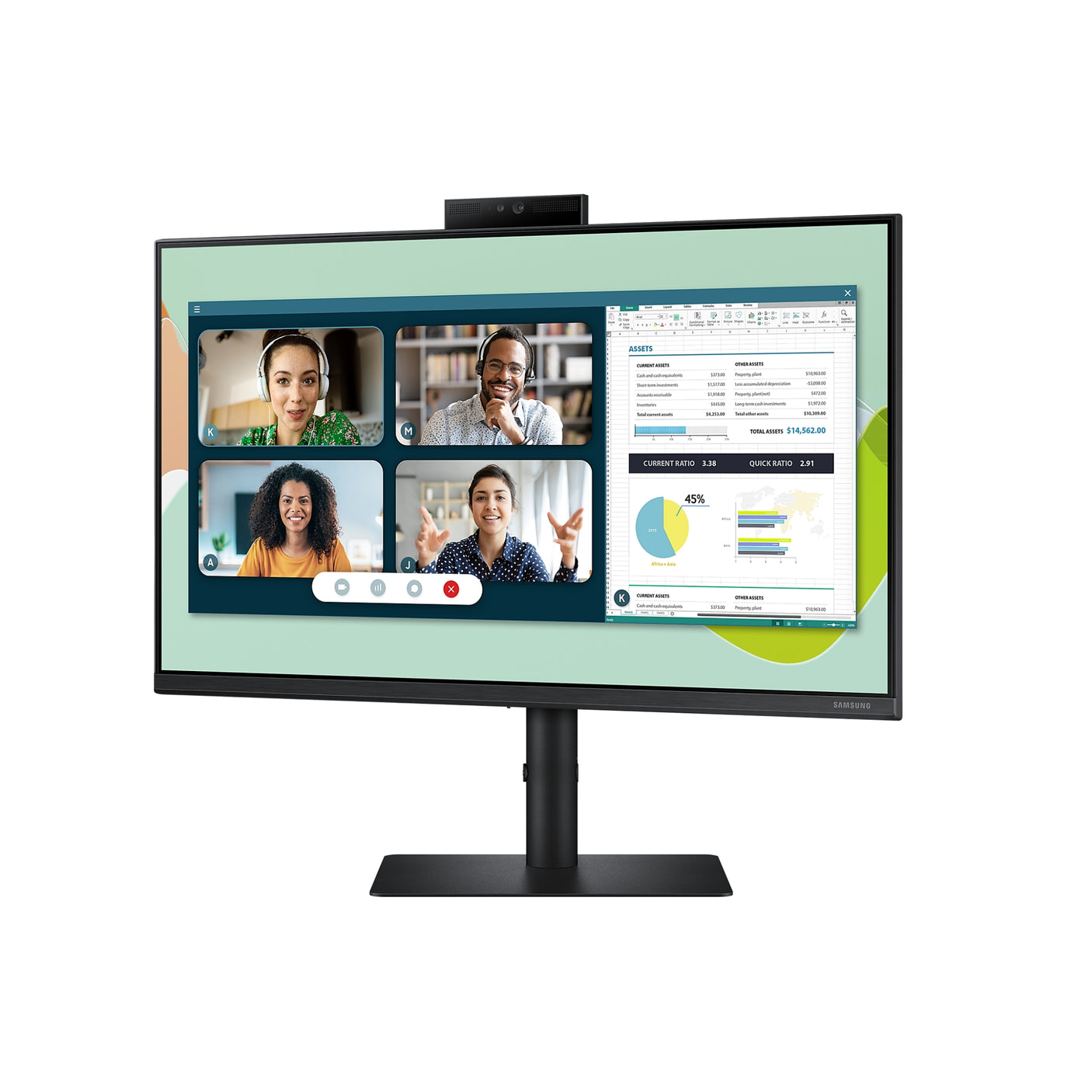 SAMSUNG Webcam Monitor Serie S40VA da 24" Full HD Flat