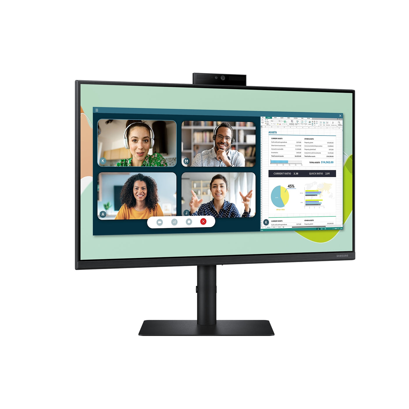 SAMSUNG Webcam Monitor Serie S40VA da 24" Full HD Flat