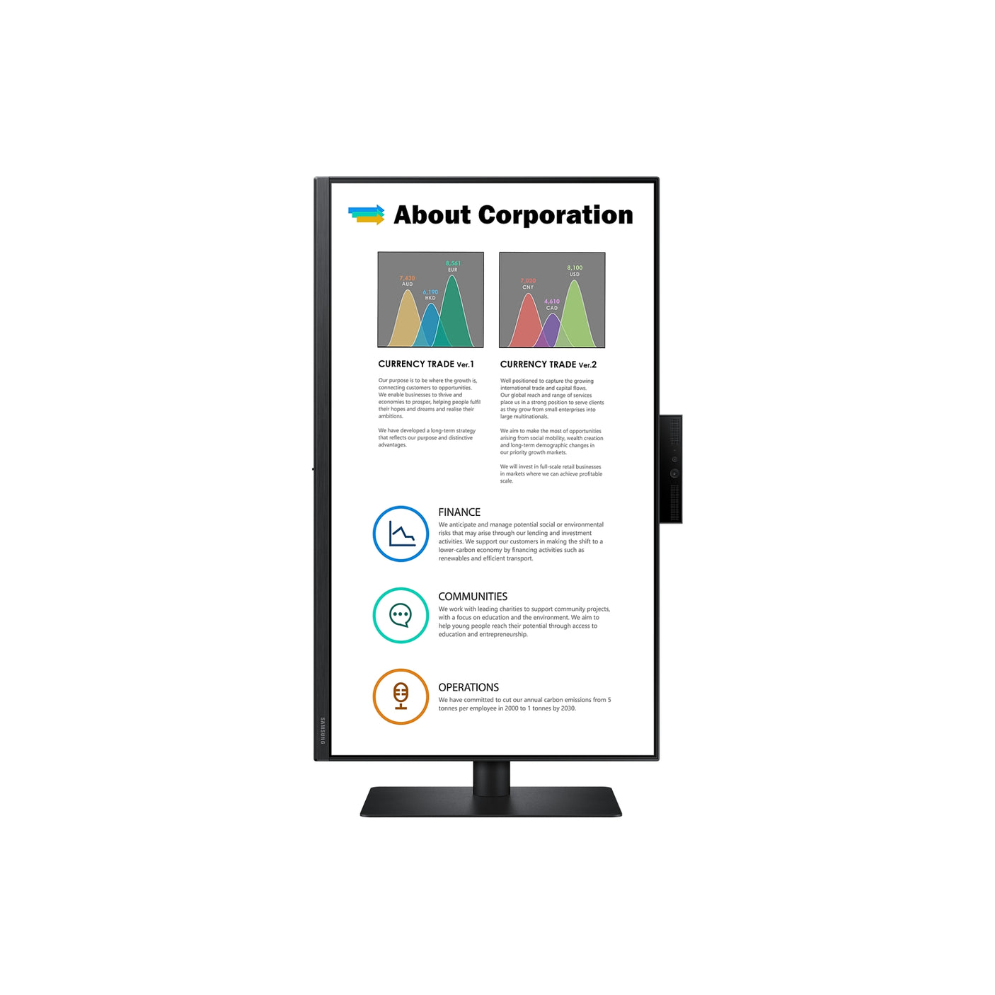 SAMSUNG Webcam Monitor Serie S40VA da 24" Full HD Flat