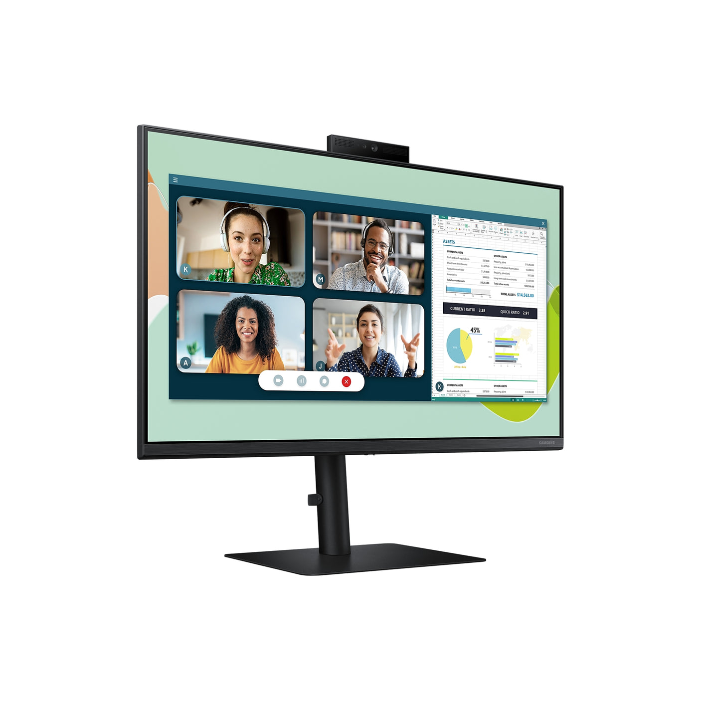 SAMSUNG Webcam Monitor Serie S40VA da 24" Full HD Flat