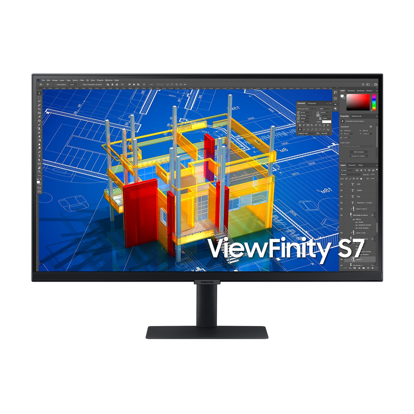 SAMSUNG Monitor HRM ViewFinity S7 - S70A da 27" UHD Flat Black