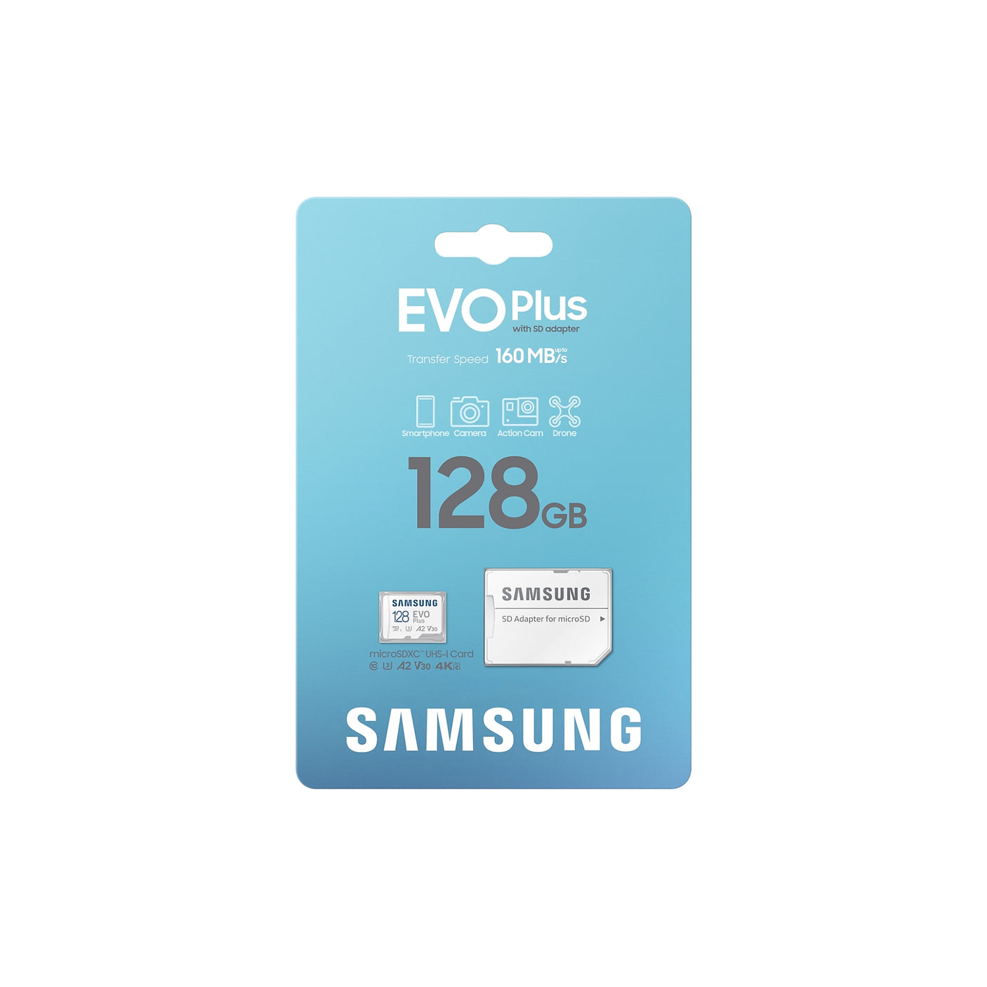 SAMSUNG EVO Plus microSD Memory Card 128GB (2024) White