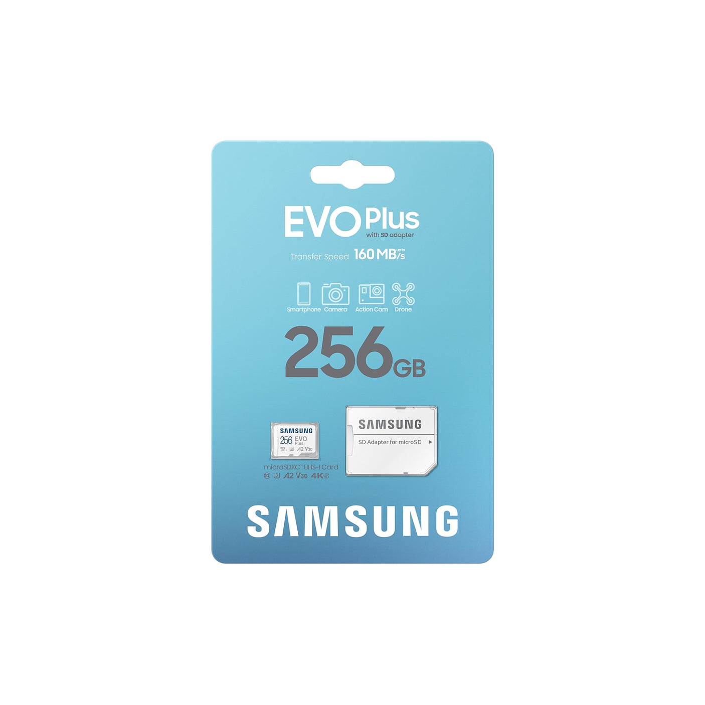 SAMSUNG EVO Plus microSD Memory Card 256GB (2024) White