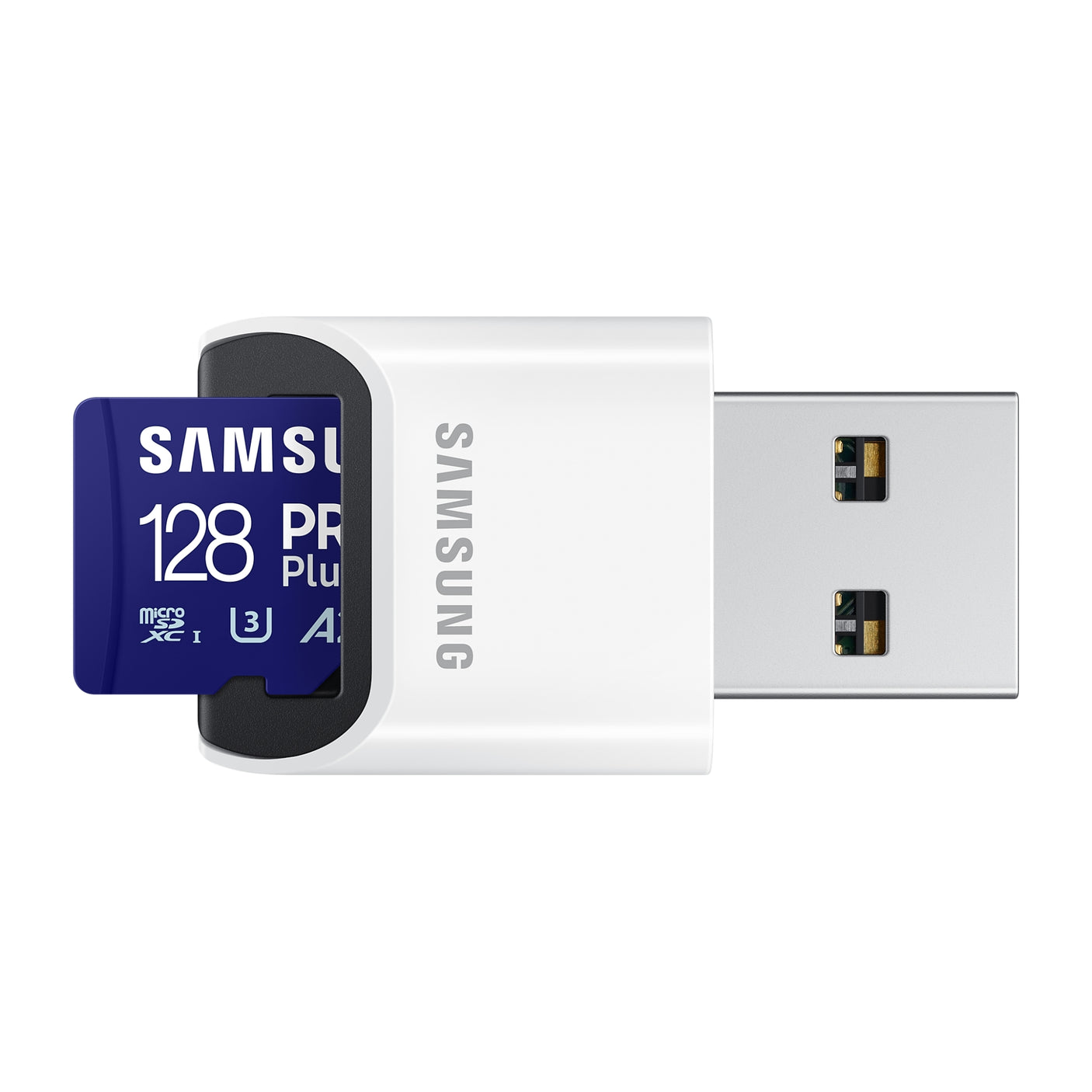 SAMSUNG PRO Plus microSD Memory Card 128GB (2023), USB Card Reader incluso Blue