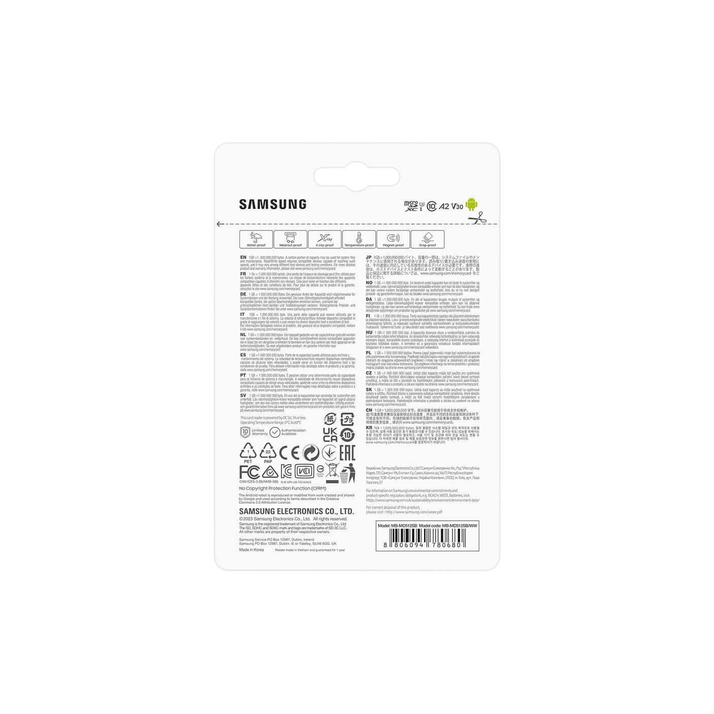 SAMSUNG PRO Plus microSD Memory Card 512GB (2023), USB Card Reader incluso Blue