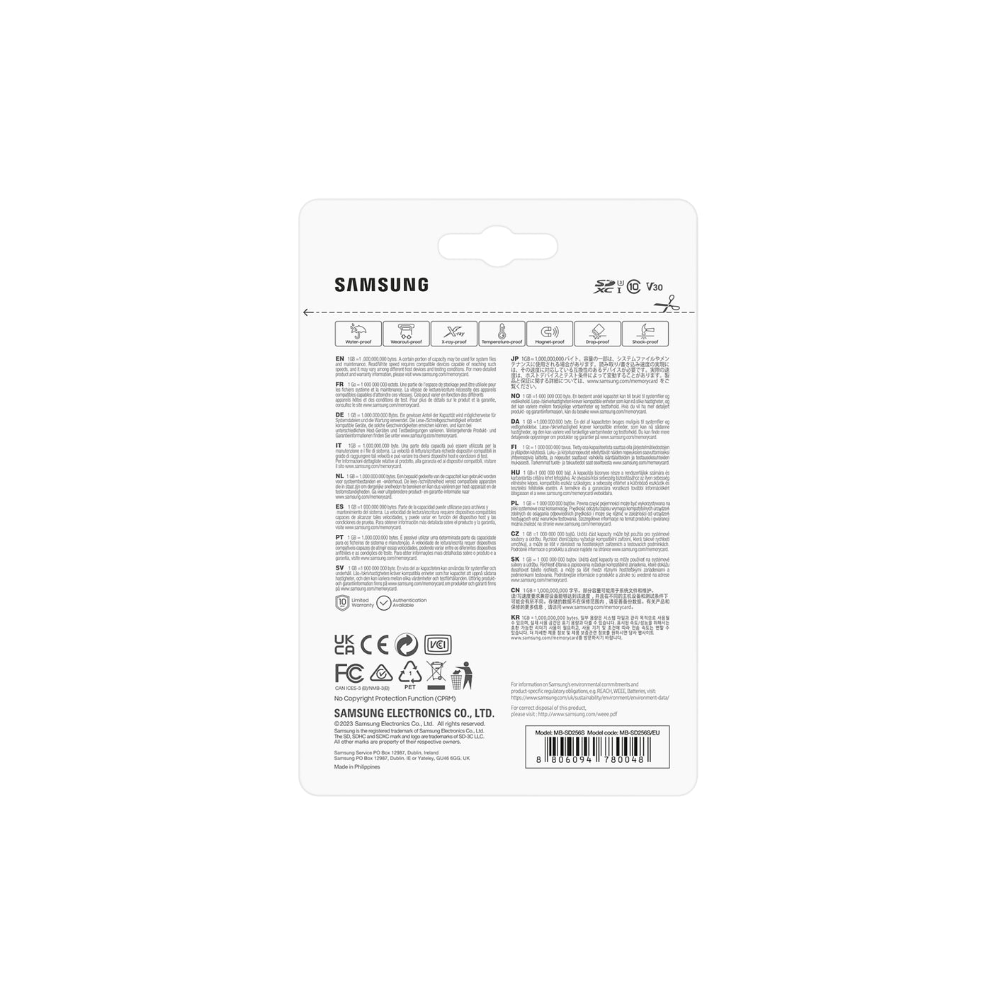 SAMSUNG PRO Plus SD Card - Scheda di memoria 256GB (2023) White