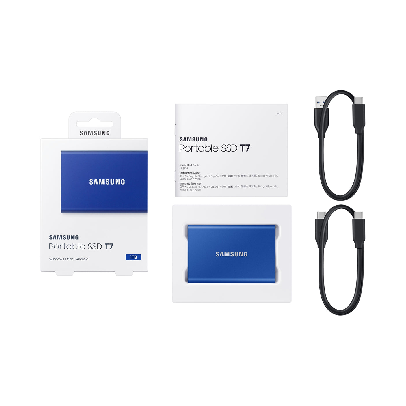 SAMSUNG Portable SSD T7 USB 3.2 1TB Indigo Blue
