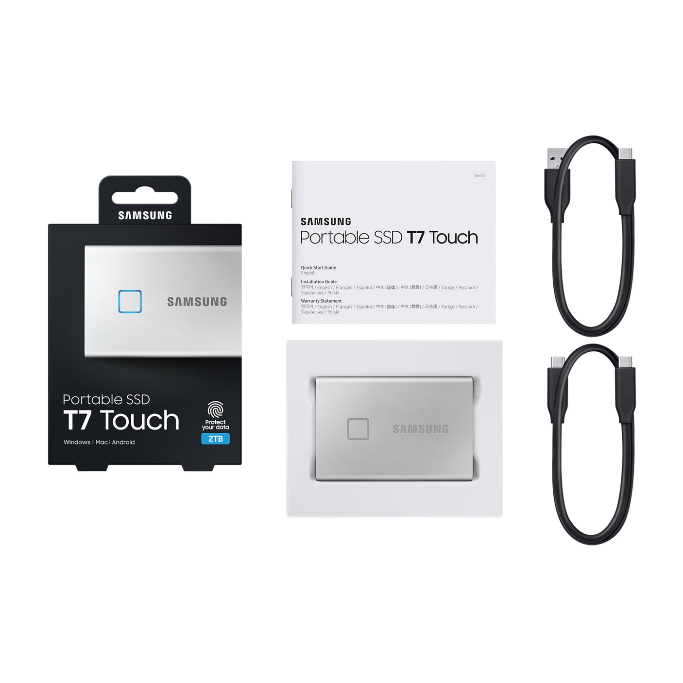 SAMSUNG Portable SSD T7 Touch USB 3.2 2TB Silver