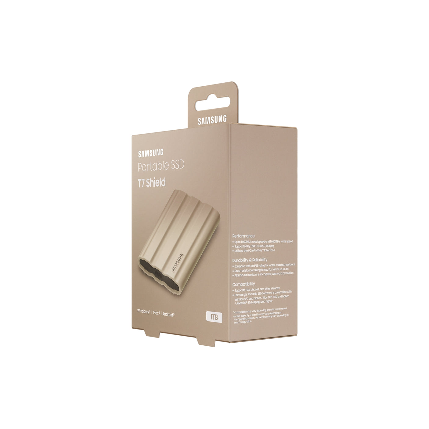 SAMSUNG Portable SSD T7 Shield USB 3.2 1TB Beige