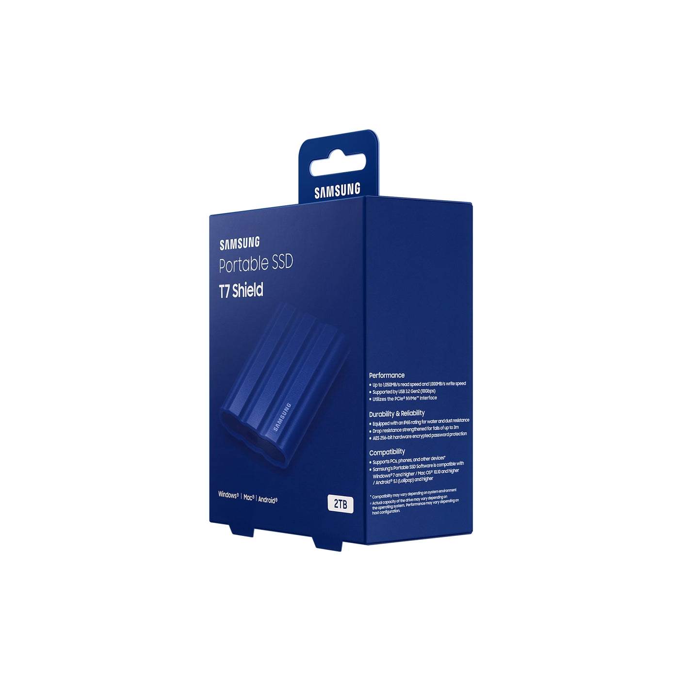 SAMSUNG Portable SSD T7 Shield USB 3.2 2TB Blu