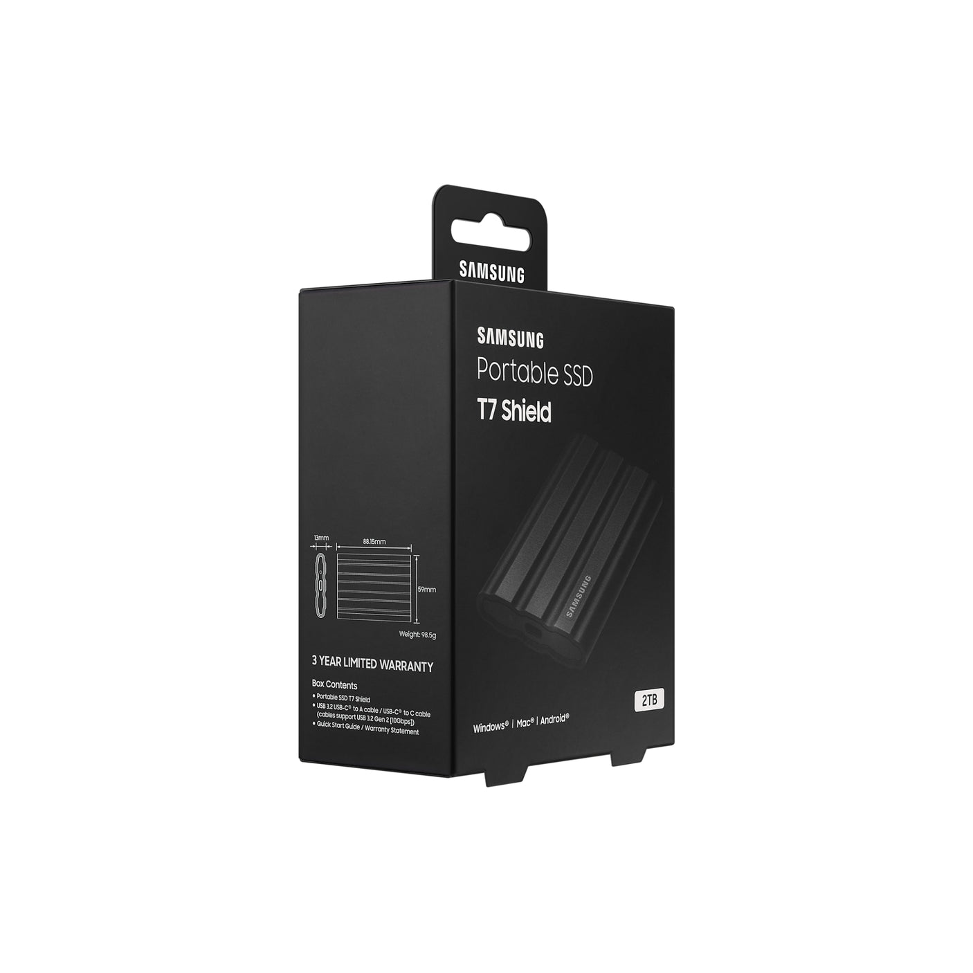 SAMSUNG Portable SSD T7 Shield USB 3.2 2TB Nero