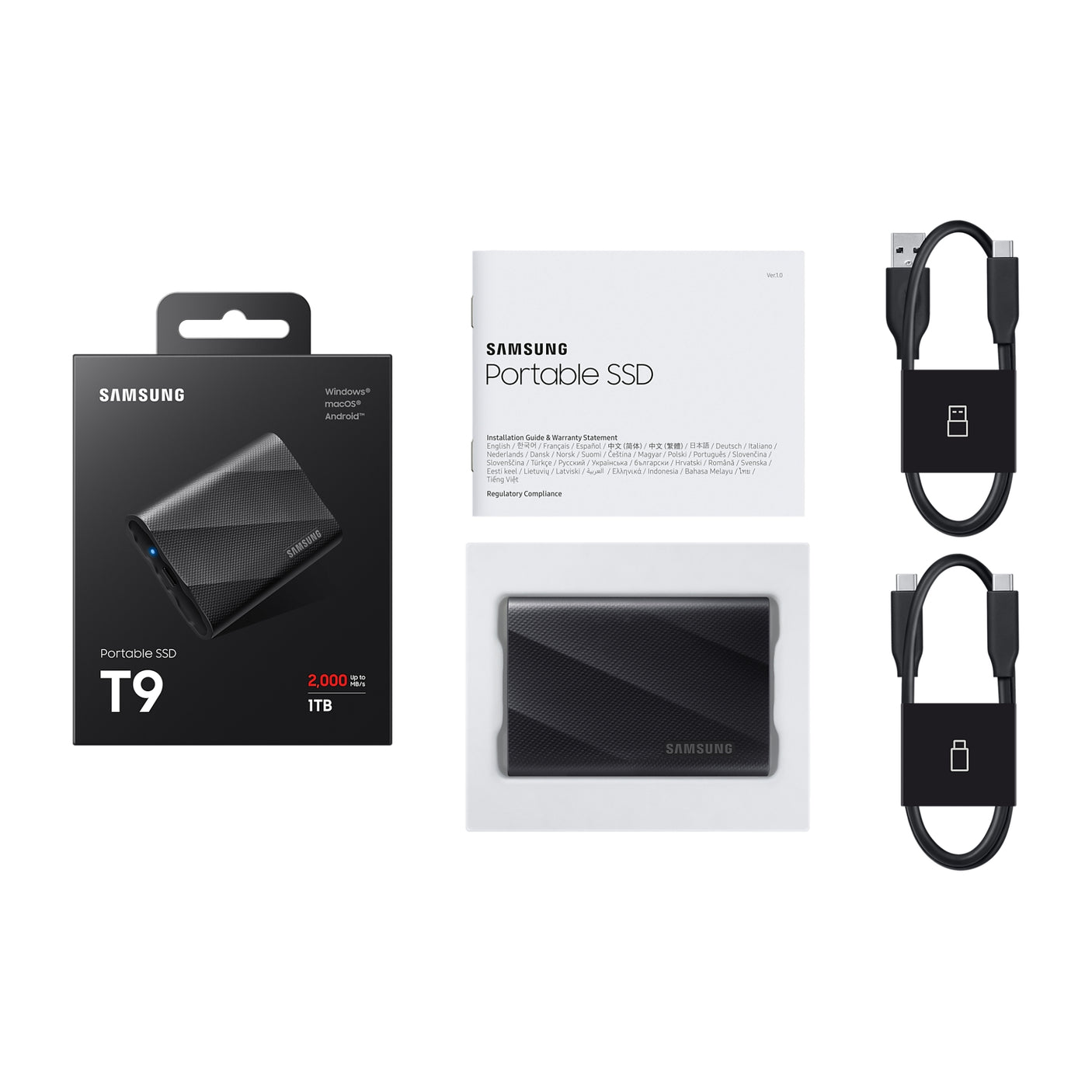 SAMSUNG Portable SSD T9 USB 3.2 1TB Black
