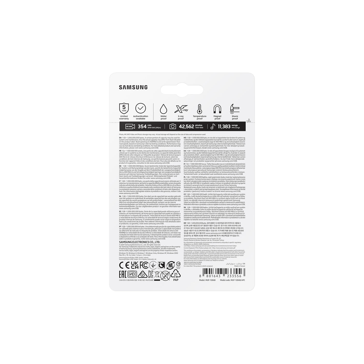 SAMSUNG FIT Plus USB 3.1 Flash Drive 128GB Gray