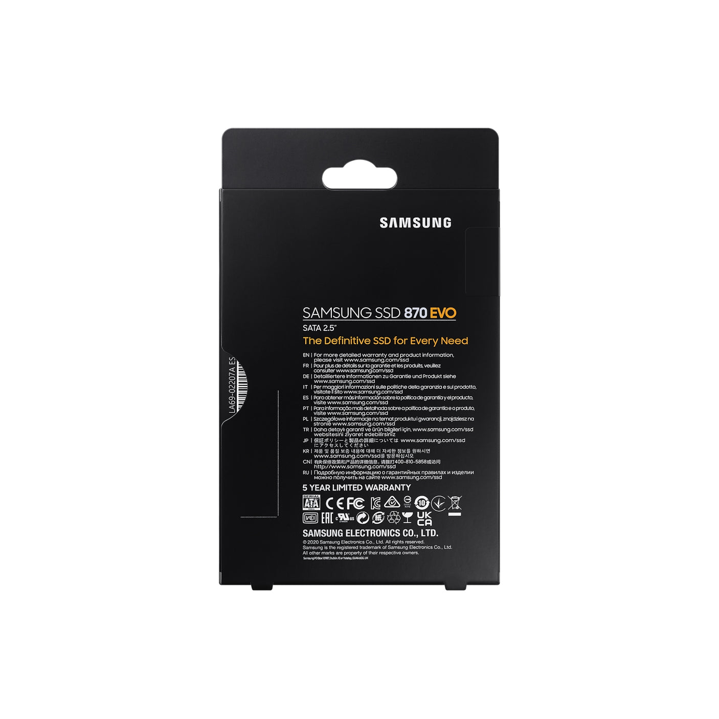 SAMSUNG 870 EVO SATA 2.5” SSD 250GB Black