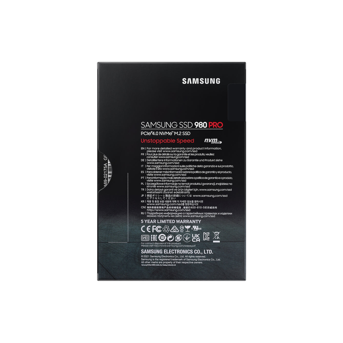SAMSUNG 980 PRO NVMe M.2 SSD 1TB, SSD interno Black