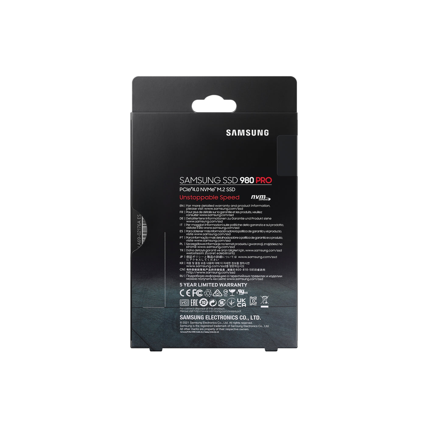 SAMSUNG 980 PRO NVMe M.2 SSD 500GB, SSD interno Black