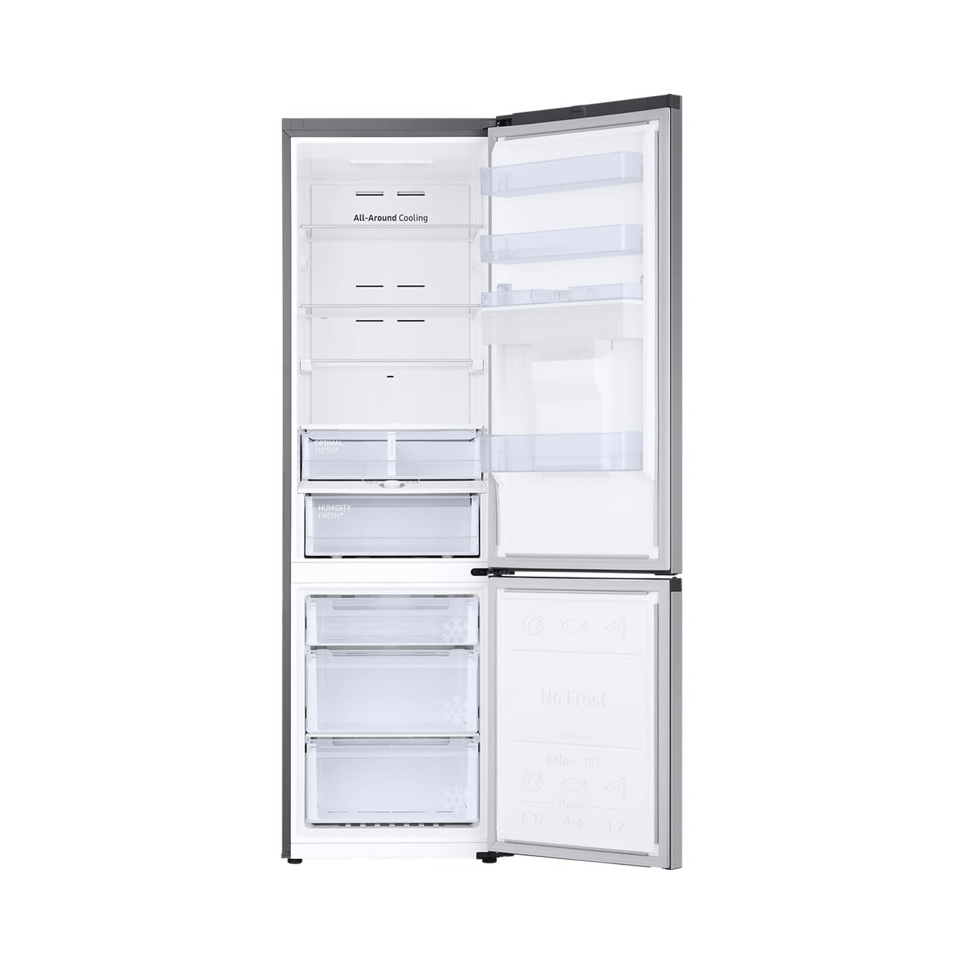 SAMSUNG Frigorifero Combinato EcoFlex AI 2m 386L Silver Inox (RB38C634DSA/EF)