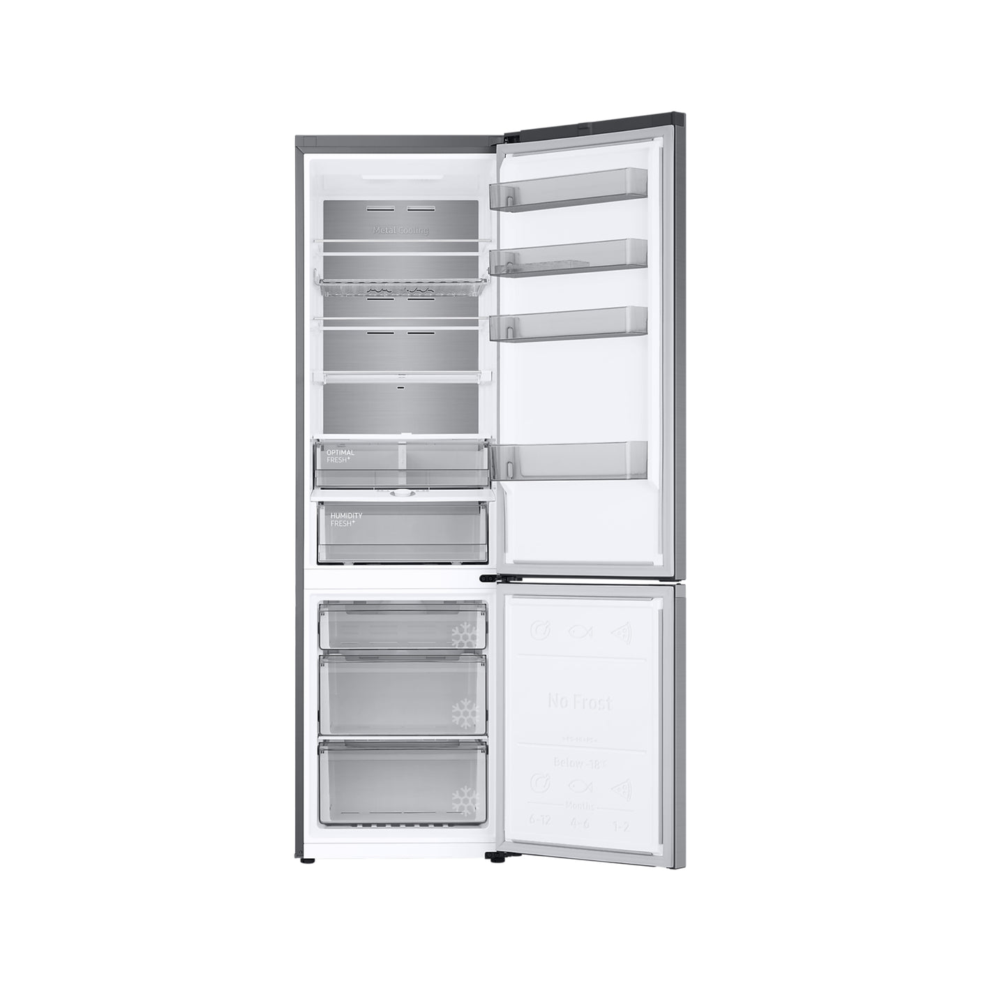 SAMSUNG Frigorifero Combinato EcoFlex 2m 390L Metal Inox (RB38T776DS9/EF)