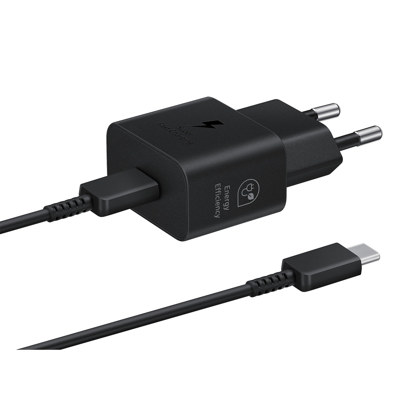 SAMSUNG Caricabatterie Super Fast Charging (25W) con cavo da USB Type-C a USB Type-C Black