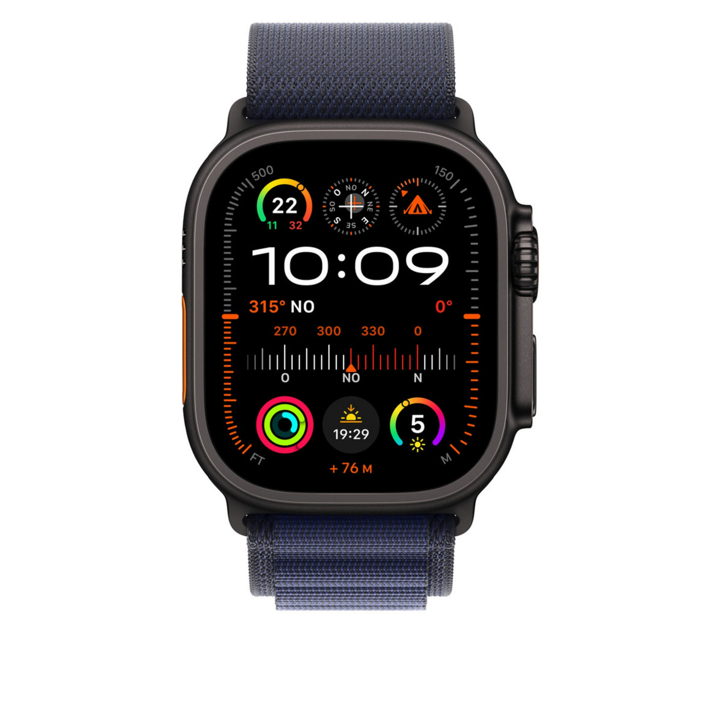 APPLE Cinturino Alpine Loop Blu navy - Large - Titanio nero