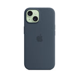 APPLE Custodia MagSafe in silicone per iPhone 15 - Blu tempesta