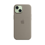 APPLE Custodia MagSafe in silicone per iPhone 15 - Grigio creta