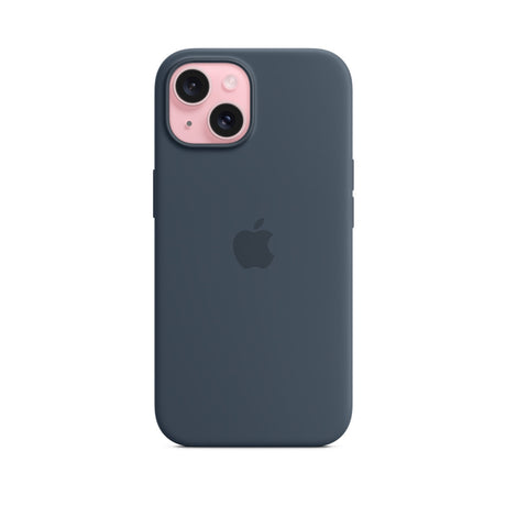 APPLE Custodia MagSafe in silicone per iPhone 15 Plus - Blu tempesta