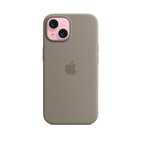APPLE Custodia MagSafe in silicone per iPhone 15 Plus - Grigio creta
